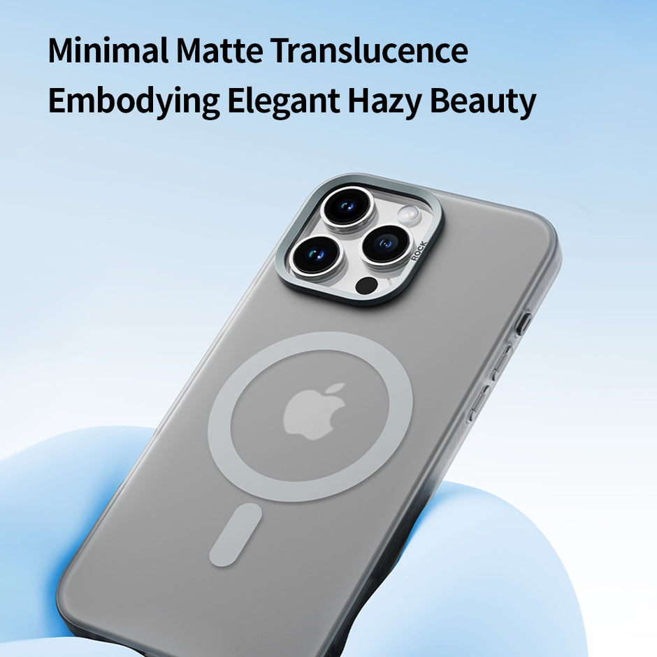 Rock Matte Series with Magnetic(Semi-Transparent ) iPhone 16 Pro Back Cover