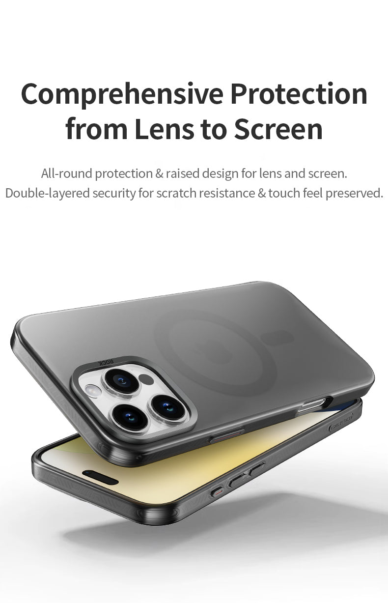 Rock Matte Series with Magnetic(Semi-Transparent ) iPhone 16 Pro Back Cover