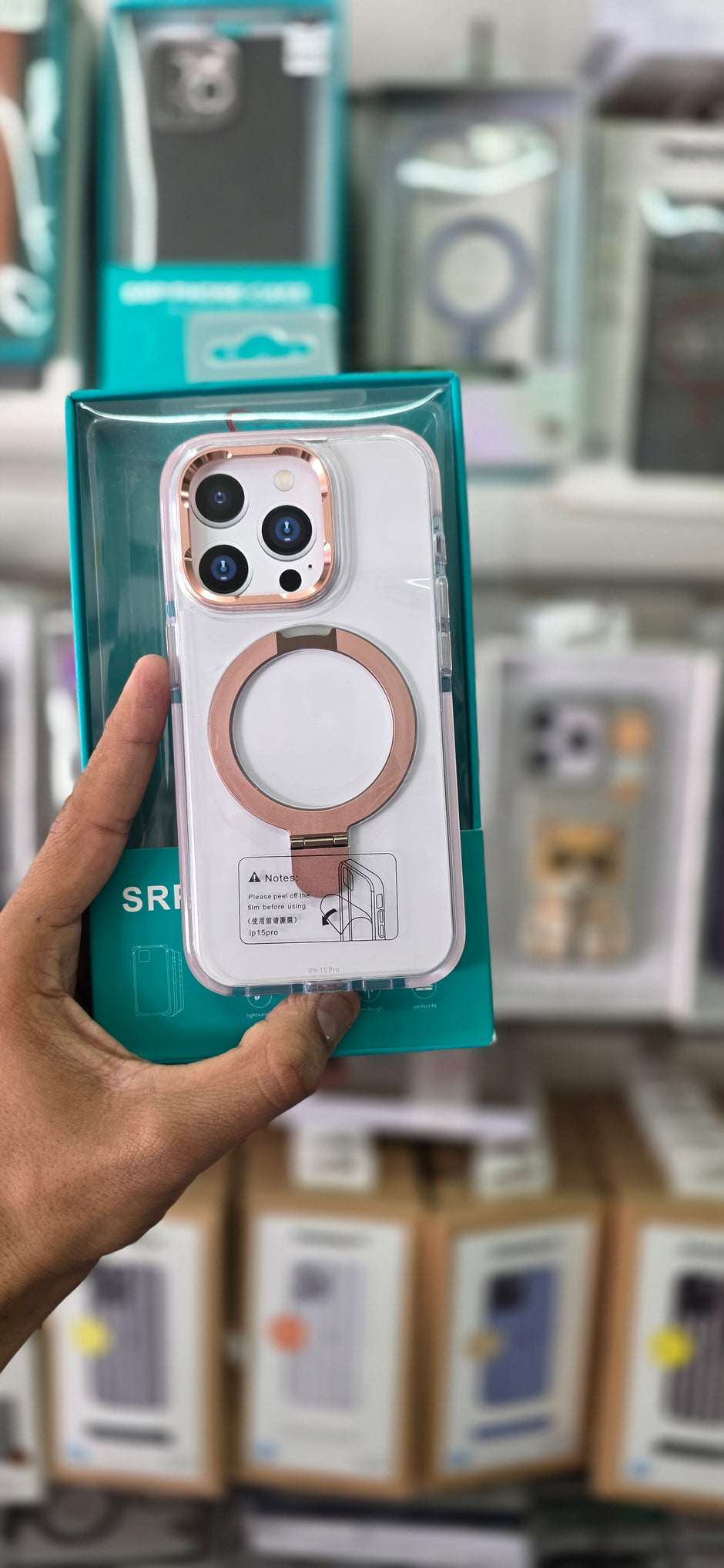SRP MagSafe With Stand Transparent Case - iPhone 15 Pro Back Cover