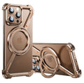 Sleek Z-Shaped Metal Case with 360° Rotating Ring Stand for iphone 15 pro