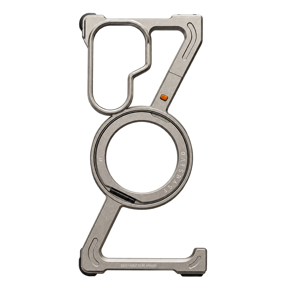 Sleek Z-Shaped Metal Samsung Fold 8 Ultra Cover with 360° Rotating Ring Stand