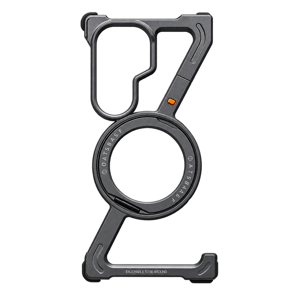 Sleek Z-Shaped Metal Samsung Fold 8 Ultra Cover with 360° Rotating Ring Stand