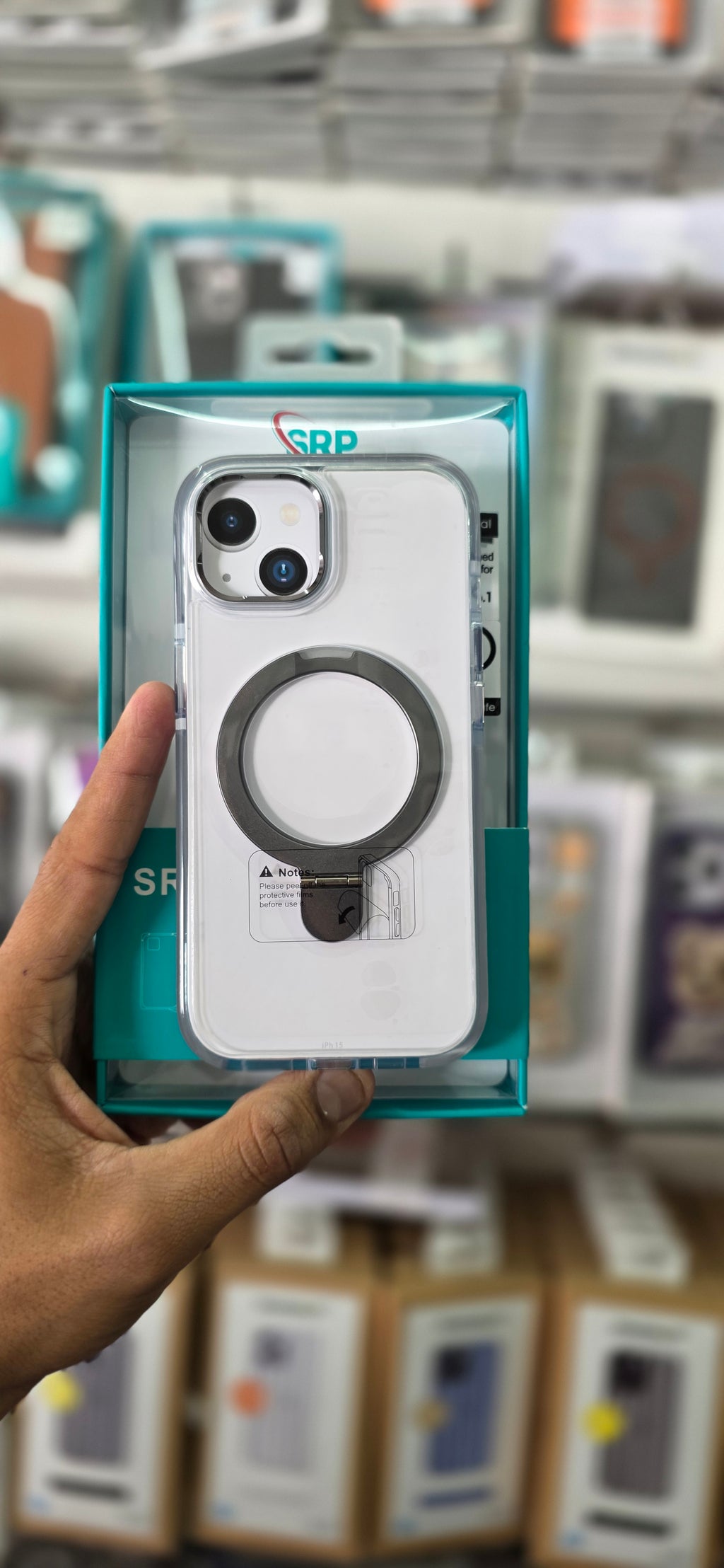 SRP MagSafe With Stand Transparent Case - iPhone 15 Back Cover