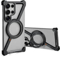 Sleek Z-Shaped Metal Case with 360° Rotating Ring Stand for Samsung S24 Ultra