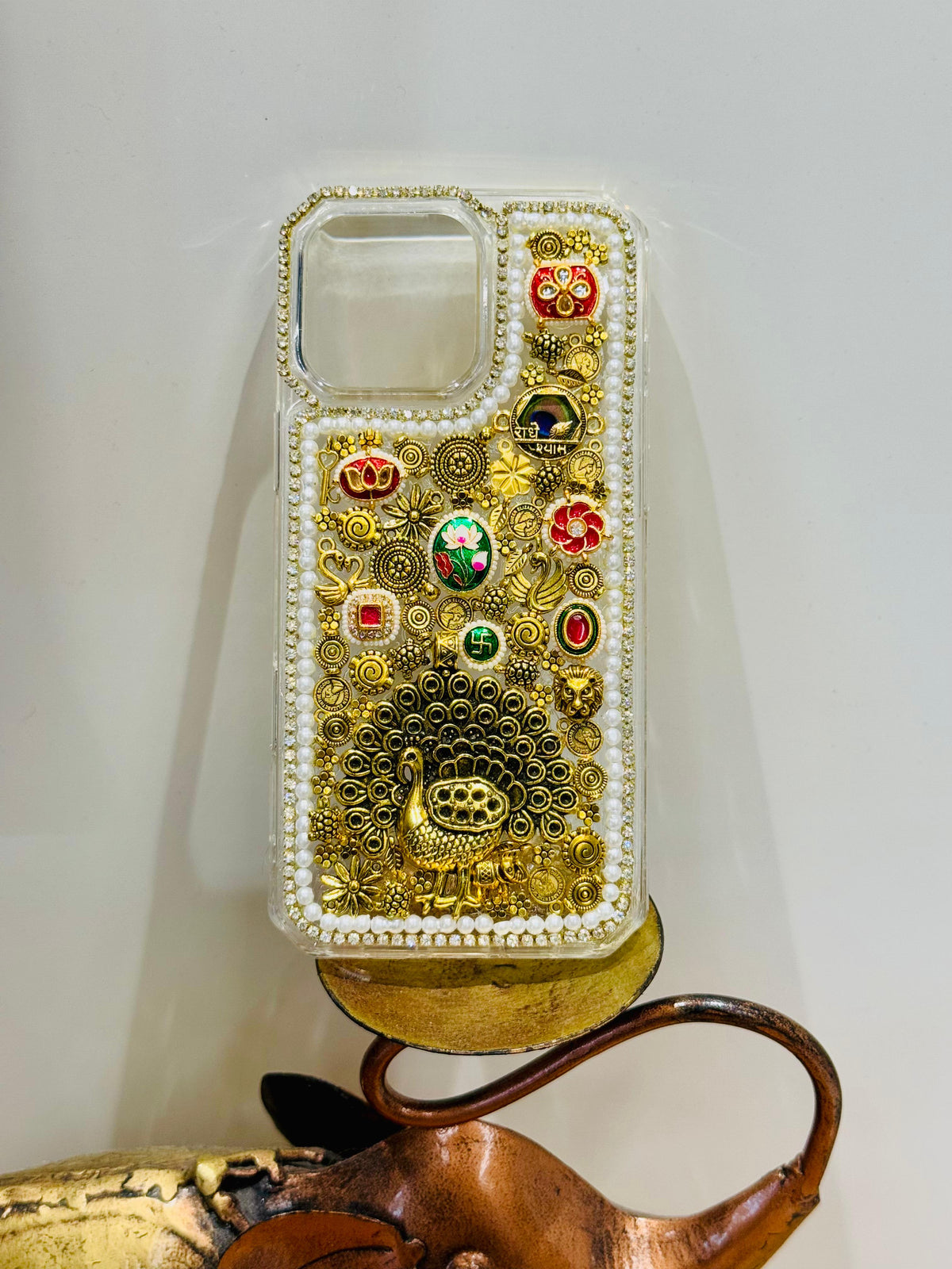 Divine Peacock Heritage Golden Phone Case