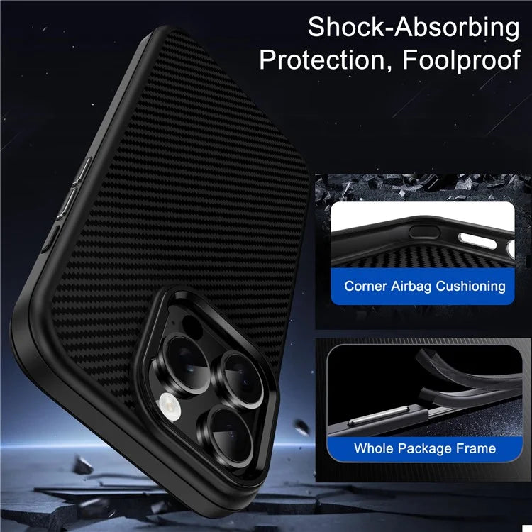 DULERO TPU Carbon Fiber Texture Case - iPhone 16 Pro Max Back Cover