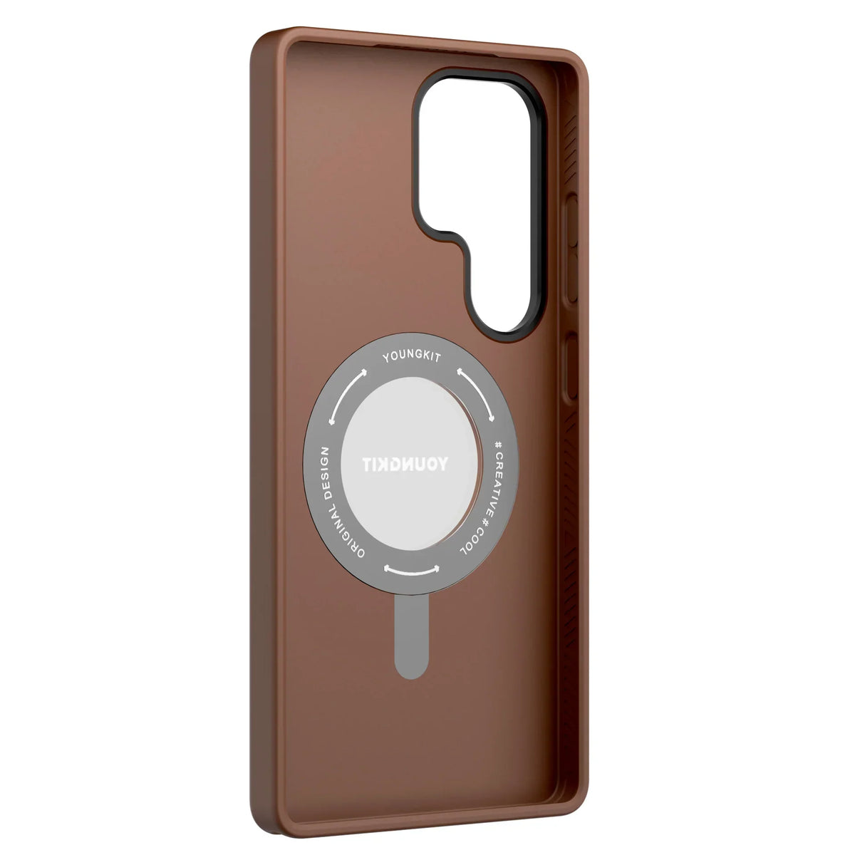 YOUNGKIT Matte Leather Case With Magnetic Stand - Samsung S25 Ultra