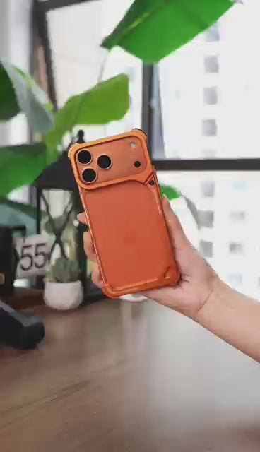 Metal Bumper Frame Case With Bracket Stand - iPhone 17 Pro Max Back Cover